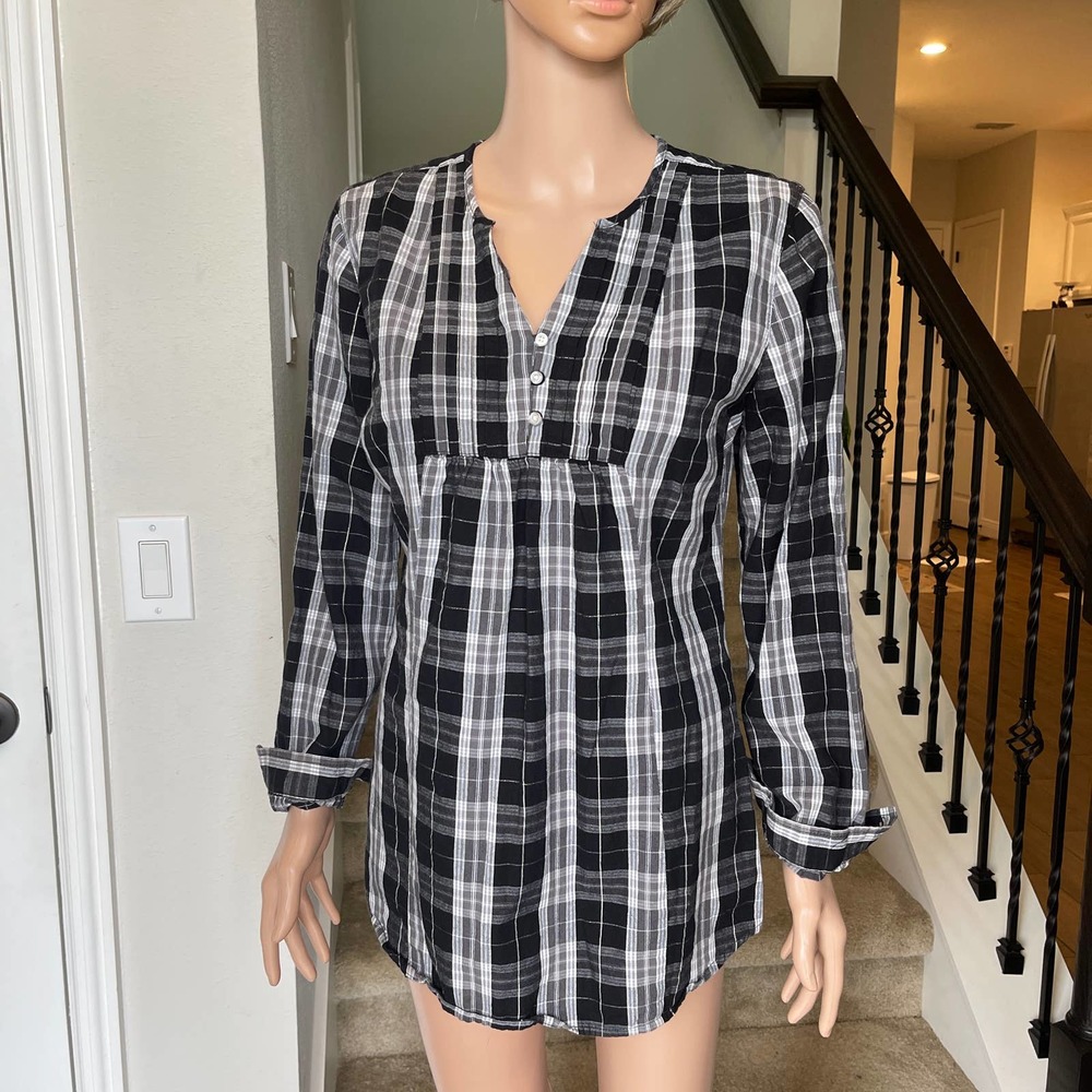 Bit and Bridle Checked Blouse Women Sz M slightly used